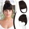 FELENDY Clip in Bangs Dark Brown Fake Bangs Natural Thick Front Full Bang Fringe with Temples Straight Across Bangs Hair Clip for Women French Bangs