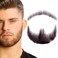 Fake Beard Realistic Mustache Full Hand Tied Goatee Facial Hair Adults Men Makeup Lace Invisible False Beards for Halloween Dressing Entertainment Drama Party Movie Makeup (Black Brown)