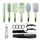11PCS Hair Brush Set, Round Brush and Paddle Hair Brush Great on Wet Long Thick Hair, Detangling Brush and Spray Bottle for Wavy Curly Hair Green