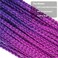 Box Braid Crochet Hair 24 Inch 6Packs Prelooped Braided Synthetic Medium Braids Ombre Purples Hair Extensions for Women (24 Inch,Black-Purple-Blue)