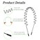 Metal Headbands Men's Hair Bands Women's Fashion Headbands Summer Outdoor Wavy Teeth Sports Headbands Black Fashionable Simple Elastic Non-slip