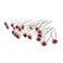 WOIWO 20 PCS Crystal Hair Pins Rose U-sharped Design Metal Hair Pins Fit for Women and Girls Hair Jewelry Accessories, Red
