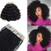 Curly Extensions, Kinky Curly Tape in Hair Extensions Brazilian 3C 4A Natural Black Human Hair Tape Hair Extensions for Black Women 20 Pieces 16 Inch 50g Remy Human Hair Tape Extensions