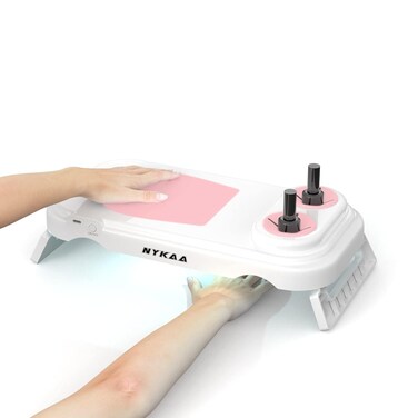 Nail Arm Rest Pillow with UV LED Nail Dryer, Professional 48W UV LED Nail Lamp Manicure Nail Hand Rest Portable Gel Nail Light Manicure Tool