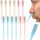12PCS Double Sided Nose Hair Cutters, 360 Degree Nose Hair Remover Tool, 2-in-1 Nasal Hair Trimmer for Men Women (Creamy White, Blue, Pink)
