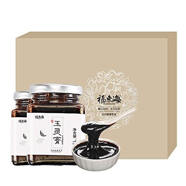 Fudonghai Yuling Cream 2 Bottles of 300G 150G/bottle Gift Box with Longan Ginseng Steamed Handmade Woman Conditioning Nourishing qi and Blood 福东海 玉灵膏 2瓶装共300G 150G/瓶礼盒装桂圆人参蒸制手工 女人调理滋补品气血