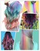 Green Hair Extensions Colored Clip in Hair Extensions 24 Inch Rainbow Hair Synthetic straight Hair Extensions for Women Girls Kids Gift Multi-Colors Party Clip in Synthetic Hairpiece