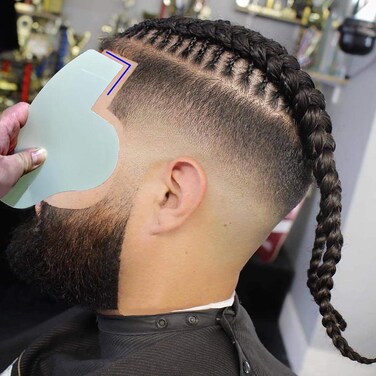 Hair Styling Template, Multi-use Hairline Fill in Design Perfect Art Clapboard Board Haircut for Barber Designing