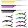 Hair Styling Combs and Clips Set - Rat Tail Teasing Combs with Steel Pin, Sectioning Alligator Clips for Braiding, Parting, and Salon Use