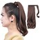 SYXLCYGG Clip Ponytail Extension,Wrap Around Clip in Ponytails 14" 3.4 Oz Synthetic Women Black Hair Extensions Hair Piece Wig