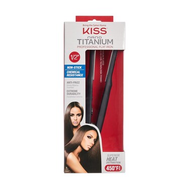 KISS Titanium Flat Iron, Red, 1/2