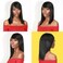 Bon Straight Hair Wig Long Layered Straight Hair with Bang Wig for Black Women Natural Light Yaki Textured Heat Resistant Synthetic Wigs (1B-OFFBLACK, 18 inch) - Sexy11