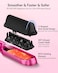 Terviiix Frizz Buster Ionic Hair Straightener Brush with MCH Heater - Rapid 450&deg;F in 20S, Hair Straightener Comb for Efficient One-Pass, Anti-Scald, 13 Heat Settings, Dual Voltage, Pink