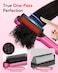 Terviiix Frizz Buster Ionic Hair Straightener Brush with MCH Heater - Rapid 450&deg;F in 20S, Hair Straightener Comb for Efficient One-Pass, Anti-Scald, 13 Heat Settings, Dual Voltage, Pink