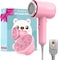 Feekaa Kids Hair Dryer, Portable Mini Blow Dryer with Diffuser, Quiet Small Hair Dryer for Children, Compact Kids Hairdryer with DIY Stickers Lightweight, Boy &amp; Girl Birthday Gift, Pink