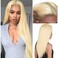 Silk Straight 13X4 Lace Front Wigs Human Hair #613 Blonde Remy Straight 180% Density Lace Front Wigs for Black Women with Baby Hair Bleached Knots Pre Plucked 14 inches