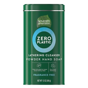 Seventh Generation Zero Plastic Powder Hand Soap, Fragrance Free, 12 oz