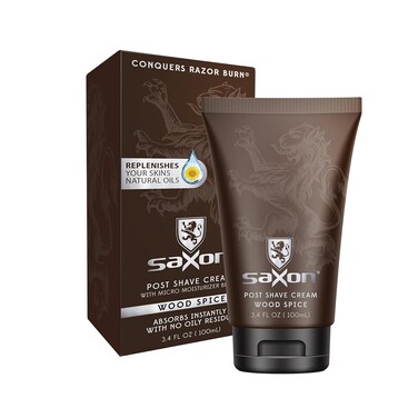 Saxon Post Shave Cream with Micro Moisturizing and Conditioning Beads, Woodspice