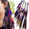 4PCS Women Lady Handmade Boho Hippie Hair Rope Head Wrap Hair Band Headbands Elastics Feather Hair Tie Ponytail Holders Hair Accessories Headdress