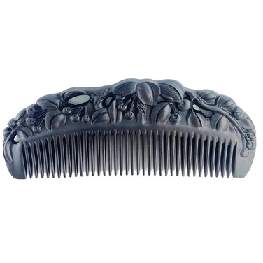 Black Sandalwood Natural Hair Comb, Ebony Carved Fine Tooth Wooden Comb- Anti-Static No Snag Handmade Hair Wood Comb for Women Men - with gift box