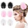 6PCS Feather Hair Clips, Non-Slip Hair Barrettes Accessory for 1920s Costume, Flapper Hairpins, for Women Girls Cosplay Show, Dancing Party, Classic Dress Up (Black, White, Pink)