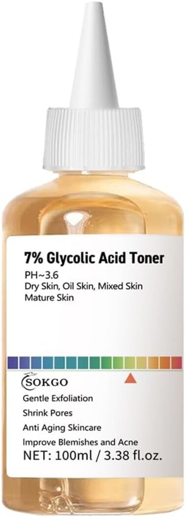 7% Glycolic Acid Toner, 7% Glycolic Acid Toner for Diminishing Acne Marks, Pore Tightening and Skin Hydration