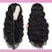 Long Black Wavy Wig For Women Body Wave Wavy Lace Wig Middle Part Natural Looking Synthetic Heat Resistant Fiber Wig for Daily Party Use(Black Wig,26 inch)