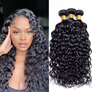 Burmese Water Wave Bundles 10A Burmese Curly bundles 16 18 20 Inch 100% Unprocessed Deep Human Hair 3 Bundles Water Wave Hair Extensions kinky Curly Weft Natural Color for Black Women