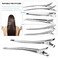 50pcs 3.5 Inches Duck Bill Hair Clips, Superior Silver Alligator Curl Clips with Holes, Hairdressing Salon Hair Grip, DIY Accessories Hairpins for Women and Girls