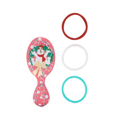 Wet Brush Mini Detangler Hair Brush Frosty Kit - Ultra-Soft IntelliFlex Bristles - Detangling Brush Glides Through Tangles For All Hair Types (Wet Dry &amp; Damaged) - 1 Brush &amp; 3 Elastics