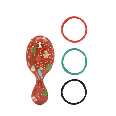 Wet Brush Mini Detangler Hair Brush Elf Kit - Ultra-Soft IntelliFlex Bristles - Detangling Brush Glides Through Tangles For All Hair Types (Wet Dry &amp; Damaged) - 1 Brush &amp; 3 Elastics