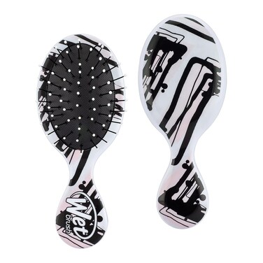 Wet Brush Mini Detangler Hair Brush, Pink Lines (Watercolor Motif) - Travel Hair Brush - Ultra-Soft IntelliFlex Bristles Glide Through Tangles with Ease - Protects Against Split Ends and Pain-Free