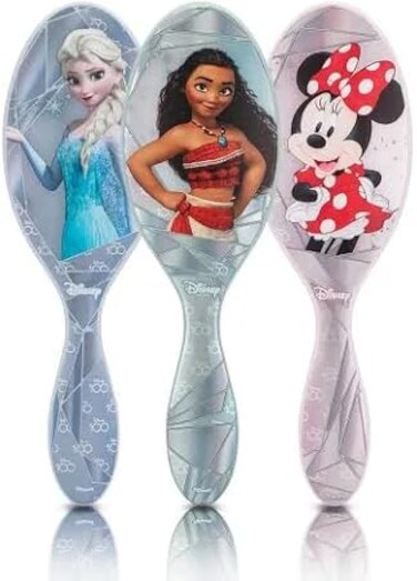 Wet Brush Original Detangler Limited Edition Disney 3-pack Hair Brush Set featuring Princess Elsa, Minnie Mouse, and Moana!