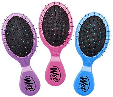 Wet Brush Squirt Detangling Brush - 3 Ct, Pink, Purple &amp; Blue, Mini Detangler Brush, No Tangle Ultra-Soft IntelliFlex Bristles, Wet &amp; Dry Styling Hair Brush for Women &amp; Men, All Hair Types