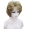 Wiginway Short Curly Wavy Synthetic Hairpiece Wigs with Bangs for Women Girls Light Strawberry Blonde