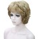 Wiginway Short Curly Wavy Synthetic Hairpiece Wigs with Bangs for Women Girls Light Strawberry Blonde