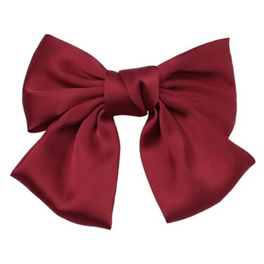 Large Soft Silky Chiffon Hair Bow Clips Big Bowknot Barrettes French Hair Bows for Women and Girls(Red)