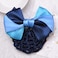 Lady Bow Hair Bun Net,Professional Woman Bowknot Decor Barrette Snood Net Hair Clip(Blue)