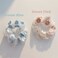 2 PCS Embroidery Tulle Flower Hair Scrunchie, Vintage Hair Loop for Girls and Women(Pink,Blue)