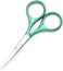 Precision Scissors, 3.9 Inch Stainless Steel Multi-Purpose Beauty Grooming Kit for Facial Hair, Eyebrow, Eyelash, Beard, Moustache (Green)
