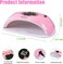 UV LED Nail Lamp for Two Hand, 248W Nail Dryer for Gel Polish, Large Space UV Light for Nails,45 Pcs Lamp Beads and Professional Manicure Phototherapy Lamp with Automatic Sensor(Pink)