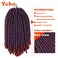 4 pack spring twist crochet braiding hair Ombre Colors Synthetic Hair Extension (Dark Light wine)