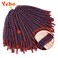 4 pack spring twist crochet braiding hair Ombre Colors Synthetic Hair Extension (Dark Light wine)