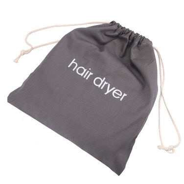 Hair Dryer Bags Drawstring Hairdryer Travel Bag Cotton Hair Dryer Storage Bag, 11.8 Inch by 13.8 Inch (Dark Gray)