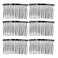 10 Pieces Metal Hair Comb Clip Wire Wedding Bridal Veil Combs for Women (15 Teeth, Black)