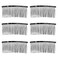 10 Pieces Metal Hair Comb Clip Wire Wedding Bridal Veil Combs for Women (20 Teeth, Black)
