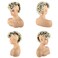 CINHOO Brown Highlights Mohawk Wig Jerry Curls High Puff Hair Bun Ponytail Drawstring With Bangs Synthetic blonde Fauxhawks Kinkys Curly Ponytail Clip in on Wrap Updo Hair Extensions for Women(T4/613)