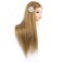 MEDO 26 Inch Makeup Mannequin Head Long Straight Hair Dresser &amp; Practice Long Training Head Brown Synthetic Hair with 50% Real Hair Braiding Manikin Head Doll Cosmetology Head And Clamp(Makeup on, 27)