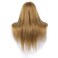 MEDO 26 Inch Makeup Mannequin Head Long Straight Hair Dresser &amp; Practice Long Training Head Brown Synthetic Hair with 50% Real Hair Braiding Manikin Head Doll Cosmetology Head And Clamp(Makeup on, 27)