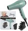 Sassy Ceramic Ion Hair Dryer, 1875-Watt Salon Dryer with Concentrator and Diffuser, Multiple Heat Settings and Cool Shot (Aqua)